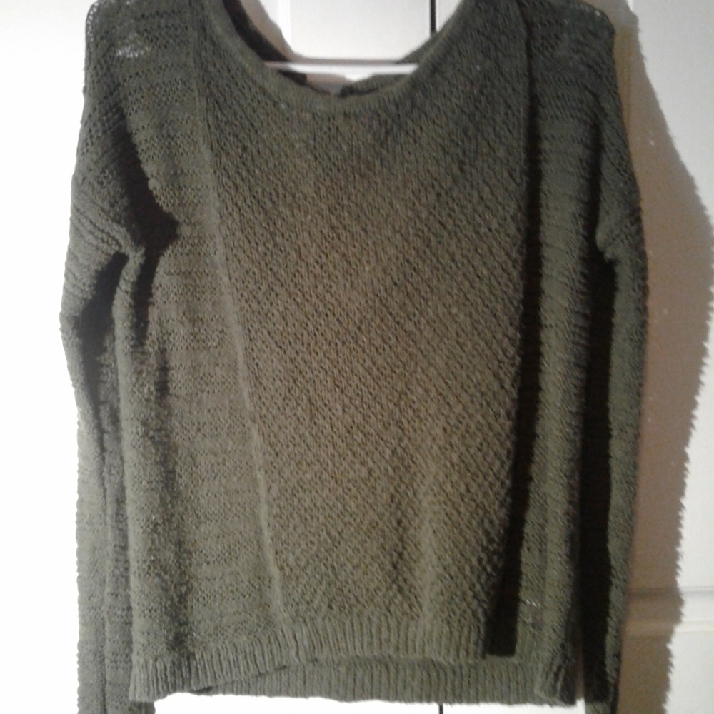 Open Back Forest Green Sweater from Hollister